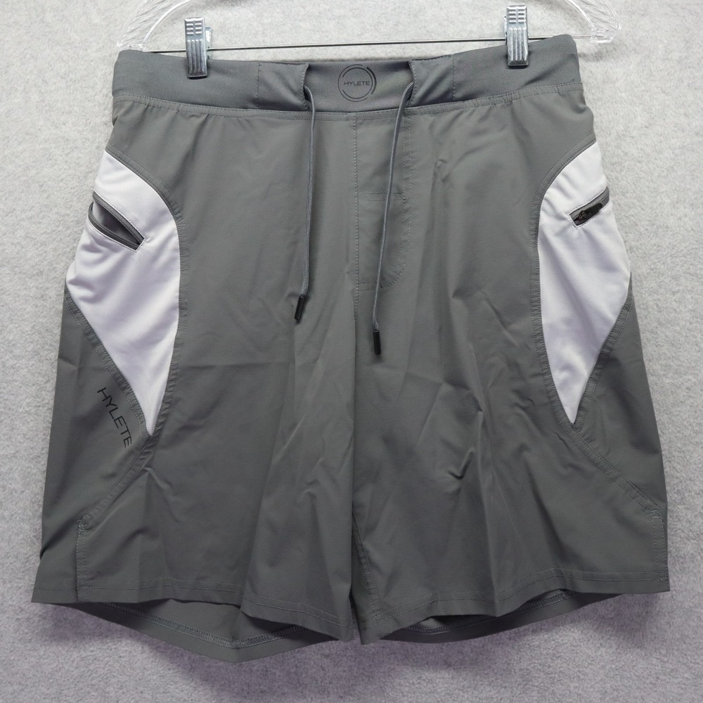 Hylete Shorts Mens Small Above-Knee Activewear Drawstring Athletic Training Gray